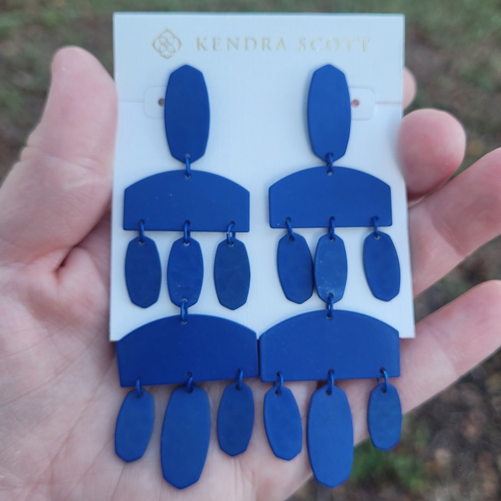Kendra Scott Emmet Statement Earrings in Cobalt Matte